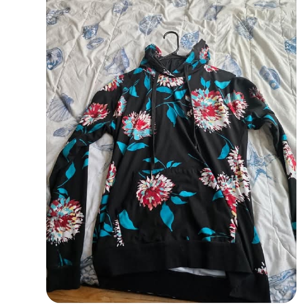 Floral Black Hoodie